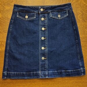 Loft Denim Button-Front Skirt